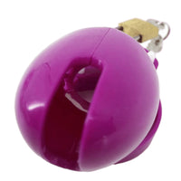 Sissy penis cage in vibrant magenta caters to uncut, uncircumcised users. Foreskin and PA friendly with ribbed, adjustable design for comfort. Perfect for discreet, long-term wear.