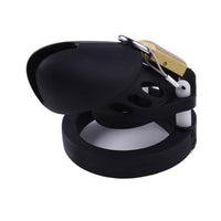 Introducing our product: a black silicone chastity cage with a nub shape, designed to guide you into comfort without chafe. Adjustable rings, vents, and a slot ensure a perfect fit, keeping you fresh all day and night.