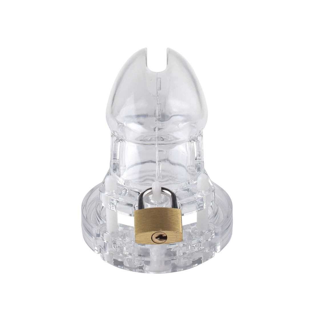 Feel the unbreakable security of this lightweight transparent plastic cage, solving problems of discomfort. With customizable ring sizes, it's a medical-grade tool preventing harmful irritations, ensuring you're secure without thoughts of removal. Perfect for teasing with a flat cock cage design.