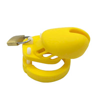 Yellow Silicone Bellied Sissy Male Chastity Device