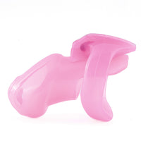 Buy our comfortable and flexible pink resin cock cage to unleash your inner cougar! This device won't draw blood or cause rage just elevate your sissy look. Level up now!