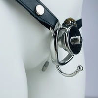 Enhance your girly side with this inverted device. Perfect under clothes, stockings, and tights, it offers complete control with a sound chastity experience. Wear with heels for ultimate femininity and submission.