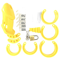 Introducing the Yellow Bellied Sissy cage a sleek, molded device crafted from high-quality resin that fits snugly to your body. Its innovative parts ensure comfort and security, and it won't set off detectors.