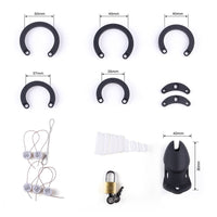 Introducing the Queen's Keep, a sleek black silicone cage designed to keep your manhood in check. With a secure fit and eye-catching look, this cage ensures comfort and hygiene all day. Make progress in your chastity journey with a product fit for queens it's a sight for the eye.