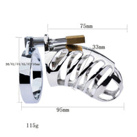 The stainless steel penis cage offers comfort and security with its triple structure, avoiding pinching with a snug fit. An ideal punisher, it stands as the standard for restraint, control, and commitment.