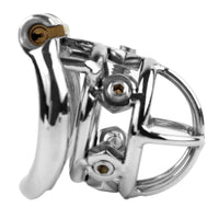 Experience ultimate control with our Spiked Iron Maiden In Distress a stainless steel dick cage featuring a secure screw-lock mechanism. Ideal for flying, TSA-friendly design means no need to remove. With IoT connectivity, embrace submission anywhere.