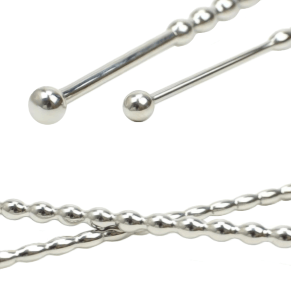 Experience heightened touch and stimulation with this long male plug device. Its beaded design allows deep penetration, fulfilling desires and leaving you begging for more. Increase your play frequency with this must-have tool.