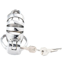 Massive shift in dynamics: the stainless steel metal cock cage keeps hubby under control, reducing relationship stress, with its durable half the noise design for discreet wear.