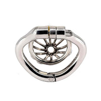 Unlock the ultimate in keyholding control with The Helpless Captive Cock cage. Its rigid metal design holds each plug and sound in place, timed for your keyholder's command.
