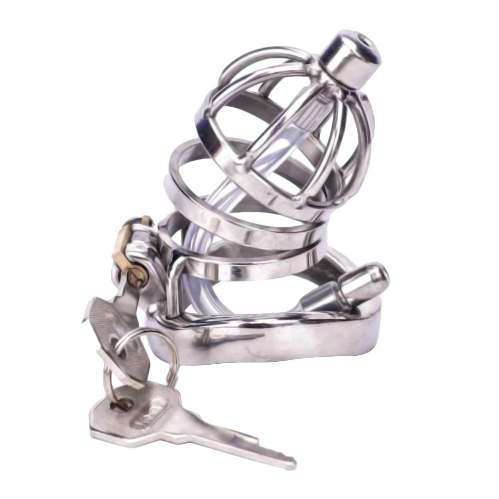 Enhance your psychological dynamic with this stainless steel chastity kit, perfect for healthy keyholding and preventing problems like injury. Discover a new level of comfort in submission.