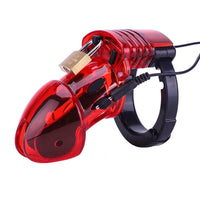Hidden thrills await with this silicone cock cage, perfect for elevating rated BDSM experiences. The boyish excitement of electric shocks adds a twist to your chastity history.