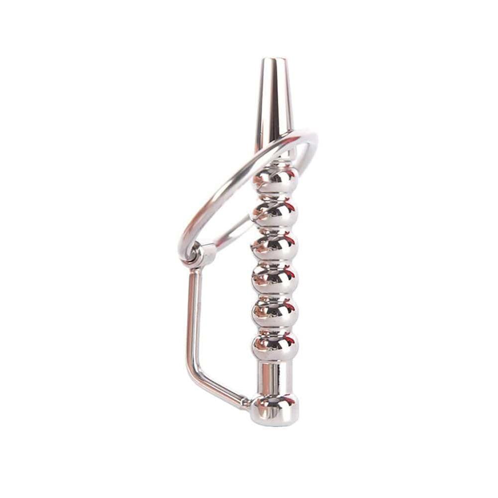 Experience intense pleasure with our beaded steel sounding cock plug. Perfect for the submissive sissy in chastity, this sadistic accessory fits your sissy chastity cage, offering side effects you'll crave.
