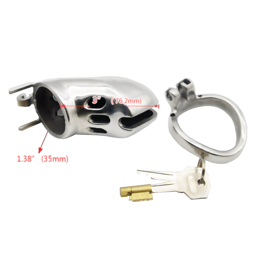 Crafted from stainless chastity steel, this cock cage ensures your sub's focus. At every close party, the law of submission starts the conversation, sealing your dynamic.