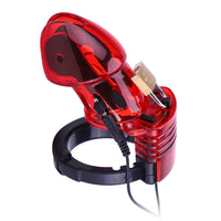 Elevate BDSM scenes with this electro male penis cage, designed to enhance electrosex play. The guide ensures a customizable fit, merging security with electrifying thrills and control.
