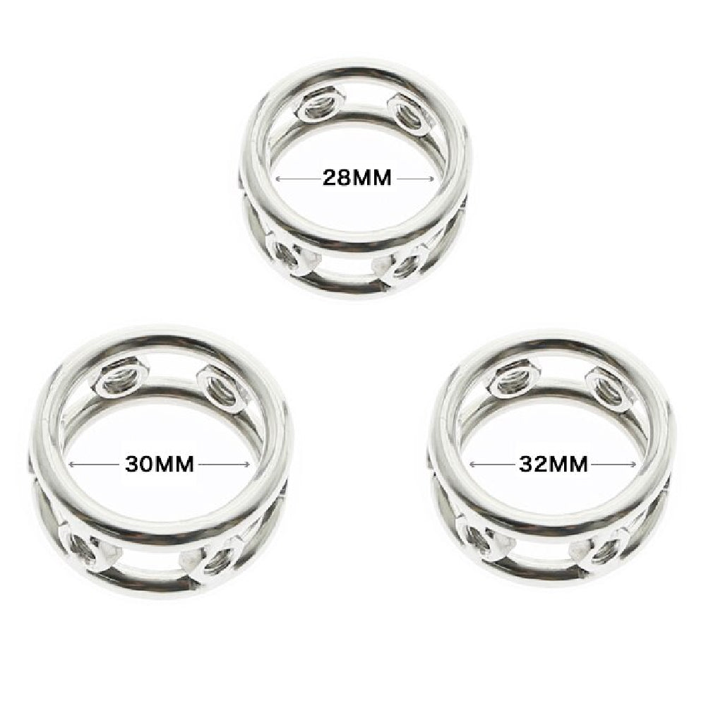 The stainless steel with adjustable spikes heightens control and pleasure, ensuring the cursed allure of submission. Its secure fit won't fall off, enhancing play with a pop of intensity.