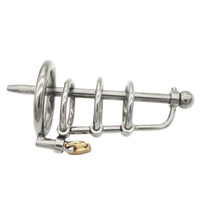 Experience ultimate control and discipline with our Extreme Urethral device. Crafted from sleek stainless steel, this cage features a secure pouch and urethral sound for unparalleled restraint. Discreetly wearable under your everyday attire whether it's shorts, a shirt, tights, or even a thong it transforms your journey into one of profound submission and personal exploration.