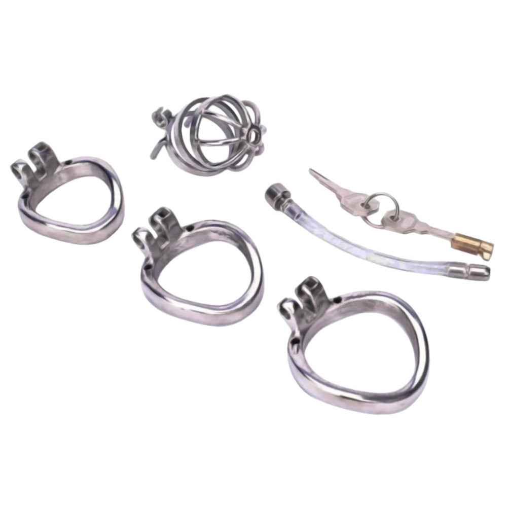 Our stainless steel chastity cages spiral design offers quick inspection while minimizing itching, ensuring security during urination without frequent removal, enhancing comfort and hygiene.