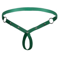 Adjustable nylon chastity belt slides on easily, securing the base with spiky loops. Ideal for bed play, it ties down desires tightly, blending comfort and control in BDSM scenes.