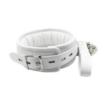 This elegant white Vegan Leather collar and leash set is firm yet soft, fully adjustable for any neck size. Turn your enemy into your ally, be the mistress of your stable. Perfect for growing intimacy.