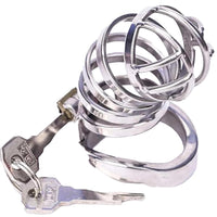 Unleash extreme detainment with a dual-fancy stainless steel cage for long-term wear and electroshock play. Ended discomfort, secure in lockdown, perfect for sissy play.