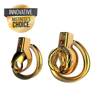 Experience luxury and style with our Golden Clitty Short cages. These ergonomic devices come in Beetle and Innie designs, securely caging your inny for ultimate discretion. Even the basilisk can't escape!