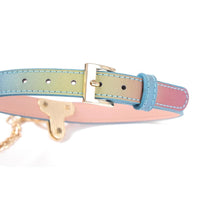 Experience vibrant touch with our Rainbow Vegan Leather Collar and Leash. Soft and adjustable, perfect for shower and showering no removing needed. Easy to clean, so there's no smell. Elevate your steamy sessions with a colorful twist!