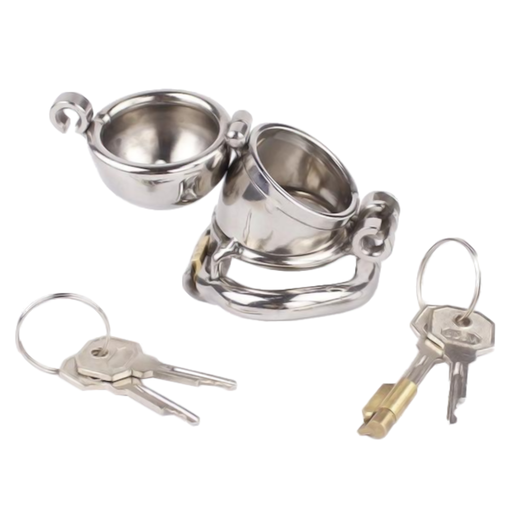 Enjoy extra coverage and secure enclosure with the Double Locked Cock Restraint. This stainless steel kit features attachable cock rings for a custom fit and is designed for easy cleaning.