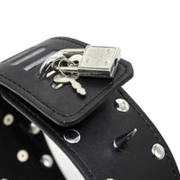Elevate his style with the Punky Black Male Chastity Collar With Leash. Whether he's wearing his favorite punk shirts or making a bold statement at the beach in a speedo or bikini, this spiked accessory declares he's yours. Perfect for adding edge to any outfit!