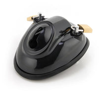 The Solitary Confinement metal cock cage embodies outward submission and inward focus, with nubs enhancing sensory expansion. Its robust design limits any expansion, reinforcing control and intimacy.