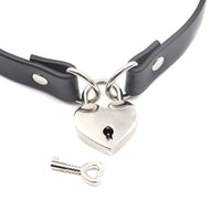 When your boyfriend wears this stylish black collar with a heart-shaped padlock, it tells the world he's yours. Whether outside or at home, let your neighbor see who holds the key to his heart.