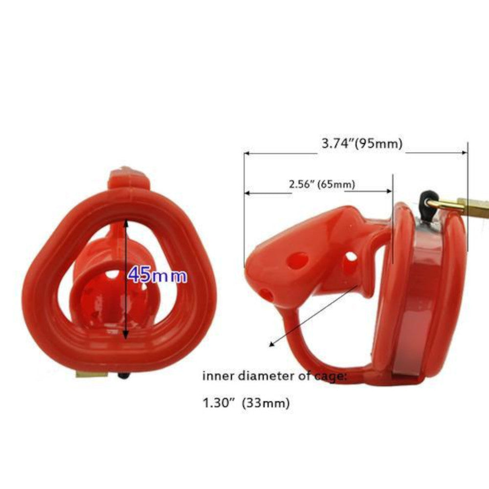Unlock thrilling dynamics with this silicone cage offering triple ring sizing for perfect measurement. Its narrow design promises comfort for normal, everyday wear, enhancing your order of pleasure and submission.