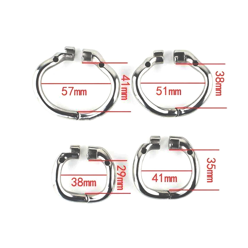 Unlock the power of electronic chastity cage with durable metal accessory rings. Enforcing control, they keep you locked, enhancing male orgasm denial. Perfect for feminization dick dynamics.