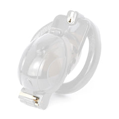 Lock, Stock, and cage a PVC device with dual locks and adjustable rings. Like a secure pipe of control, it fits discreetly under shirts, fastened with leather belts. Keep desires in check with style and comfort!