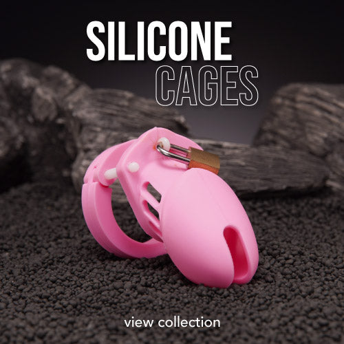 Plastic and silicone cock cage collection