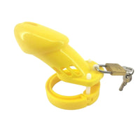 Yellow Silicone Bellied Sissy Male Chastity Device