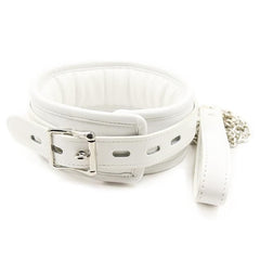 Gift yourself or someone special this summer with our elegant yet fierce White Vegan Leather Collar and Leash. Make your shopping mad and add an insane twist to your style, because sophistication doesn't take a vacation.