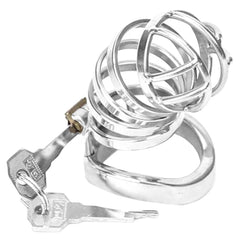 Embrace with our 'Rings of Abstinence' penis stainless steel. Built to prevent injury, this iron-forged exposes you daringly, reminiscent of an iron maiden yet designed for comfort. Print your devotion with this symbol of restraint.