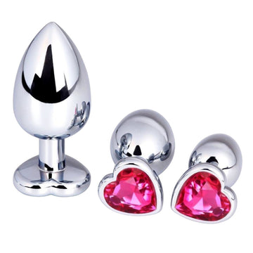 Seductive Heart Jeweled Stainless Steel Princess Plug