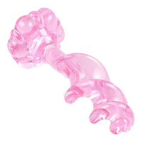 Pink Twisted Flower Based Glass Butt Plug